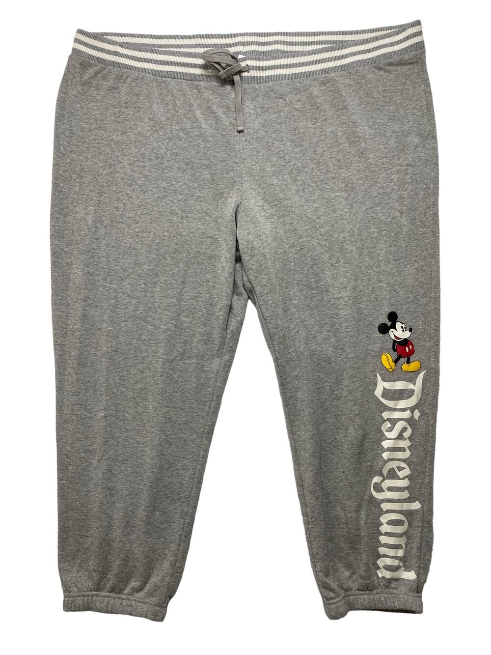 DISNEY Disneyland Heathered Gray Joggers Size 3X Womens Logo Fleece Sweats